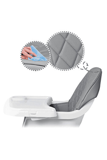 NUKIDO 3-in-1 dining chair, stable legs, removable tray, 5-point safety belts, from...