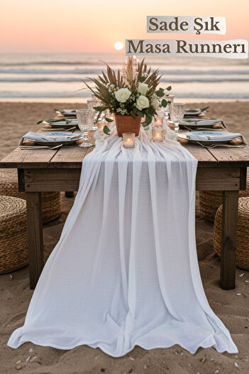 KAMİZ Bohemian Runner Tablecloth Modern Home Decor Wedding Engagement Special Day Table Cloth Dowry Set 100% Cotton