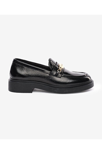 Greyder Women's Black Genuine Leather Loafer Shoes 5K2Ca35310