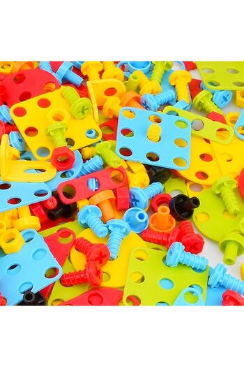 Optim Solution Construction Puzzle Set from ABS, 2D and 3D, OPTIM SOLUTION, Educational, Interactive Toy, for Child