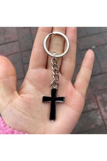 Köstebek Black Basic Cross Keychain