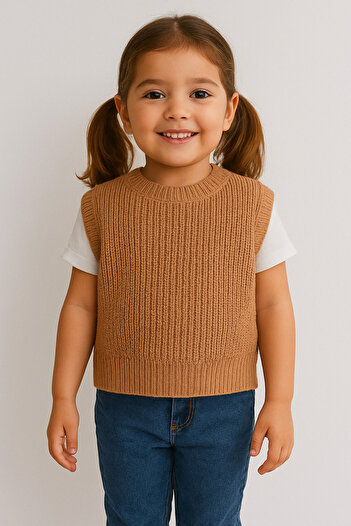 Eray Kids Girl's Plain Knitted Sweater