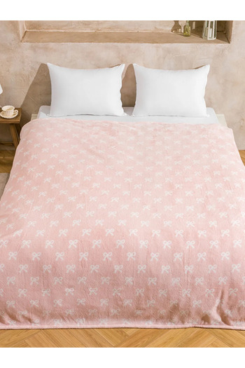 LC Waikiki Lcw Home Pink Bow Detailed Double Blanket 200X220 cm