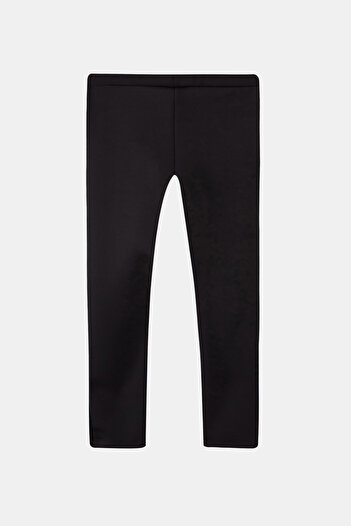 LOVETTI Black Girl's Decorative Pocket Plush Extra Thick Winter Leggings
