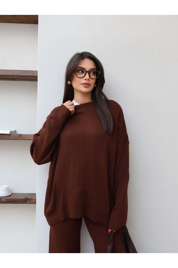 ESRAHELVACI Corded Crew Neck Knitwear Set