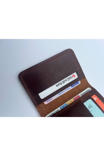 OMP Slim Travel Wallet, Natural Leather, Brown Matte