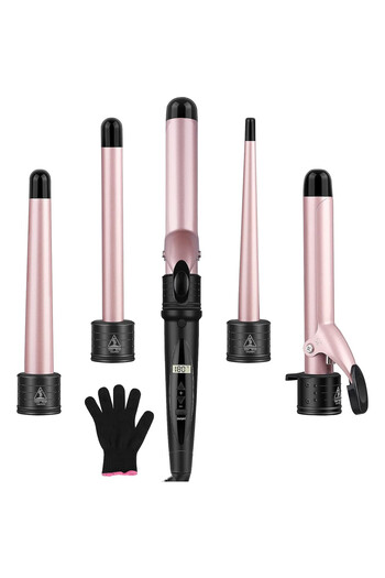 Regal Bliss Automatic curling iron with cable and LCD screen, Pink