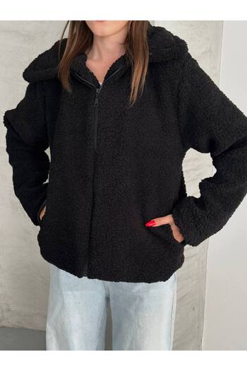 ZF BUTİK Zippered Plush Jacket