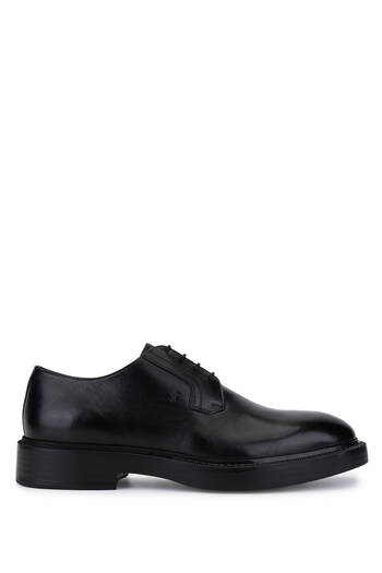 Tamer Tanca Men's Genuine Leather Black Leather Casual Shoes