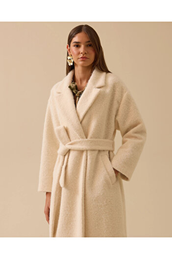 SEÇİL Belted Double-Breasted Long Coat