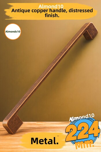 Badem10 Radus Antique Copper Metal Handle 224 Mm 22.4 Cm Furniture Kitchen Drawer Drawer Cabinet Cabinet Handles Handle