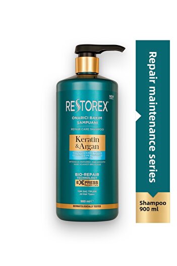 Restorex Keratin & Argan Repairing Hair Care Shampoo 900 ml - Damaged and Treated Hair