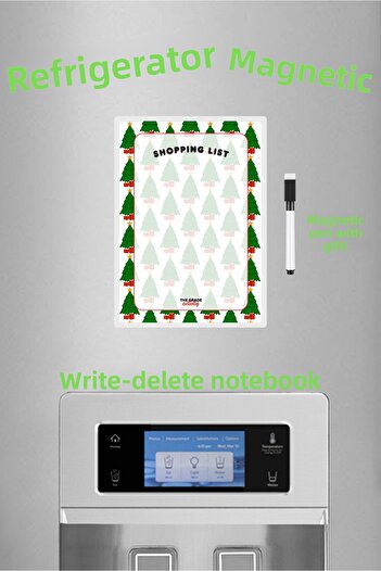 The Grade Summer Clear New Year's Pine Tree Shopping List Fridge Magnet Memo Holder Christmas Ornaments Christmas Gift