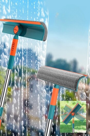 safestore 180 Degree Rotatable Telescopic Double Sided Practical Glass Wiping Apparatus Extendable Glass Wiping Mop