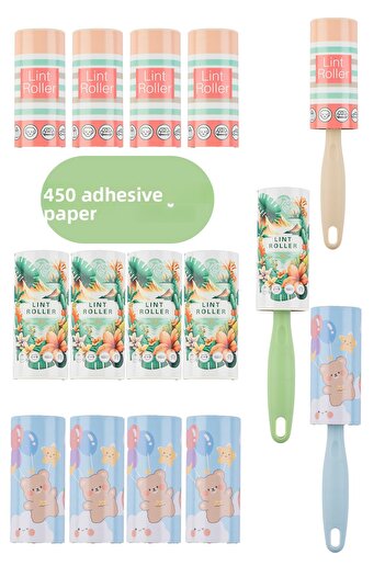 Porsima Cat Dog Hair Collector 3 Pieces Apparatus + 15 Pieces Spare Rollers 450 Sheets
