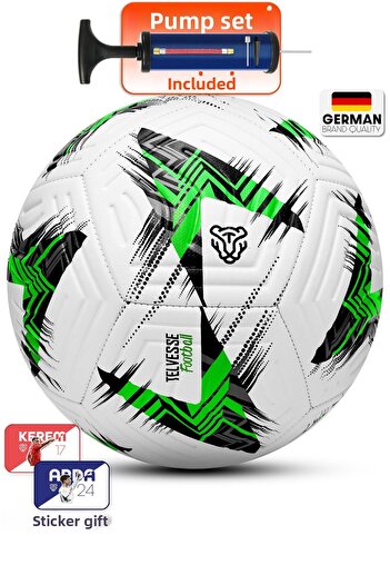 Telvesse Professional Football Ball 2025 European Pumpable Hard Ground Carpet Field Soccer Ball No5 Green 525