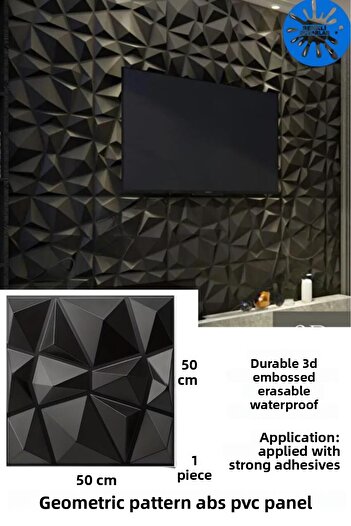 Renkli Duvarlar 50cm X 50cm 1 Piece 3D Abs Material Pvc Durable Wall Panel Erasable Geometric Model Panel