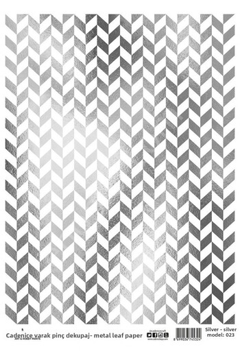 Cadence Silver Leaf Brass Decoapaj Paper - Model 23