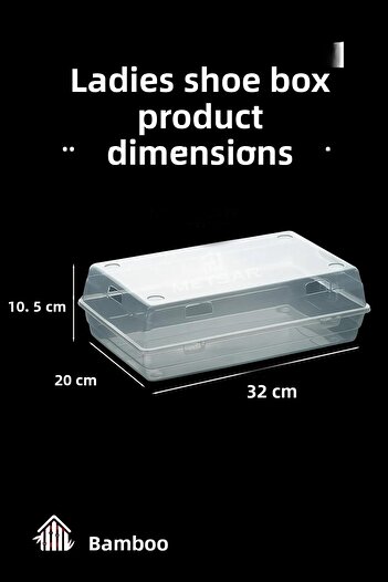 Bambus 20Pcs Transparent Women's Shoe Storage Organizer Box
