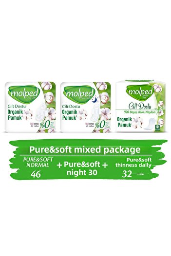 Molped Pure&Soft Mixed Package (46 Normal + 30 Night + 32 Daily)