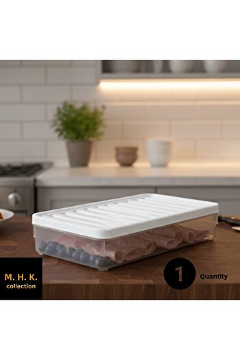 MHK Collection Plastic White Lid Rectangular Storage Box