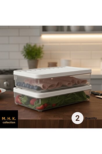MHK Collection Plastic White Lid Rectangular Storage Box
