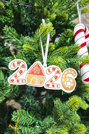PEKSHOP Candy Cane 2026 Ginger House Cookie House Theme Christmas Tree Ornament