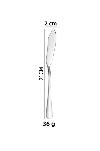 Buççin 1010 Steel Silver Color Tableware Fish Cutting Knife Cin742By 1 Piece for 1 Person Steel Gray Unspecified C