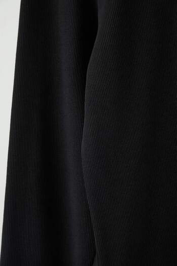 Trendyol Collection Black Regular/Normal Cut Button Collar Ribbed T-Shirt Tmnaw26Ts00000