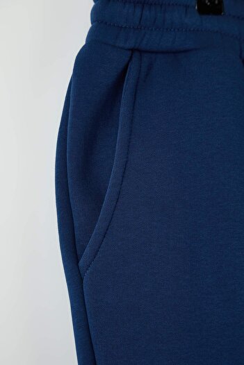 Trendyol Collection Indigo Plus Size Regular/Normal Cut Rubber Leg Jogger Fleece Sweatpants Tmnaw24Aj00002