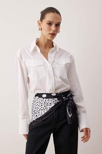 Trendyol Collection Black Pauntiyeli 70*70 Scarf That Can Be Tied at the Waist Accessory Twoaw26Fu00000