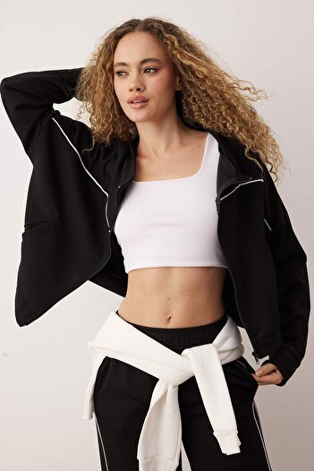 Trendyol Collection Black Knitted Sports Jacket Thmaw26Sk00009