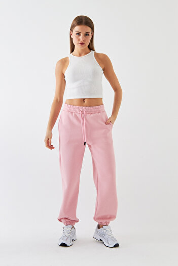 The Champ Clothing Φούτερ Unisex Oversize Ροζ – 3 νημάτων με ριγέ, ελαστικό στη μέση, μοντέρνα άνετη εφαρμογή με τσέπες