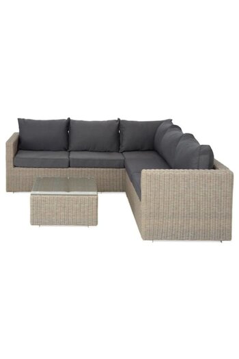 Maison Mex 3-piece corner, garden/terrace, CASABOA, L.213/210 l.74 H.64cm, natural/grey