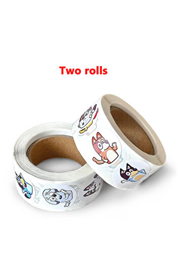 Choice 2 Bluey Bingo Dog 500 Sheets/Roll Sticker Cute Cartoon Anime Sticker Decoration Kids Album Diary En.
