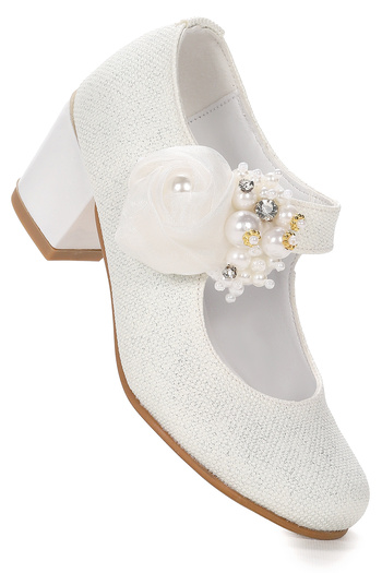 Kiko Kids Angelina Sand Silvery Daily Girl's 4 cm Heeled Evening Dress Shoes