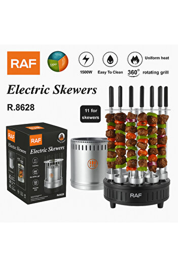 TEHNOSHOP Vertical electric grill 1500W, 11 stainless steel rotating skewers