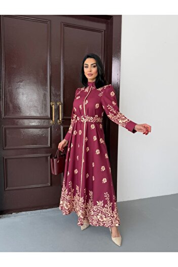 suphias Atlas Fabric Dress (Belt Included)