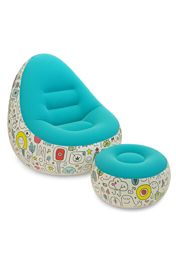 TEHNOSHOP Inflatable armchair with seat, pump, rubberized cover, indoor/outdoor