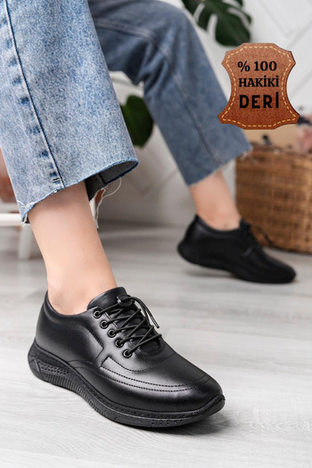 nazenintasarımlar Women's Inner-Outside Genuine Leather Ultra Comfortable Lightweight Orthopedic Sole Daily Shoes