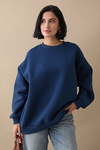 InStyle Κορυφαίος βασικός ιδρώτας Navy Blue