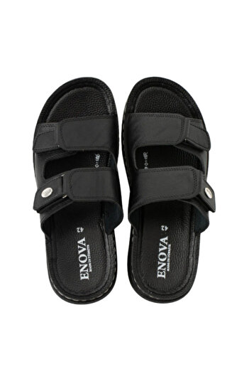 Benittokids Enova Men's Artificial Leather Orthopedic Sole Double Velcro Adjustable Stitched Stylish Inside-Out Slippers Bnt