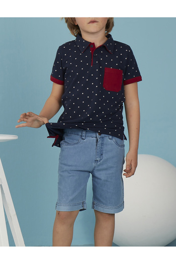 Ollie&Olla Light Blue Washed Boys' Denim Shorts