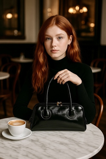 ESTUTE Pera Luxury Shiny Leather Shoulder Bag – Trendy & Stylish Design