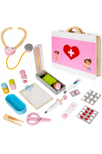 Ludinoo Trusă medicală din plastic pentru copii – Set doctor 36+ luni cu accesorii