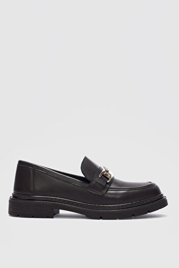 selinshoes Milora Низькі підбори, ремінець і золоті аксесуари, жіночі лофери з деталями - гіркий кави