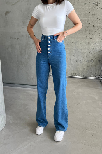 XRAY JEANS Γυναικείο Ζευγάρι Παντελόνι Φαρδύ Palazzo Blue Denim Παντελόνι