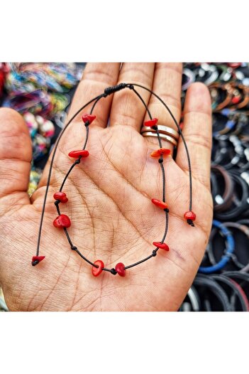 Wild Bracelets Anklet with semi-precious stones, coral