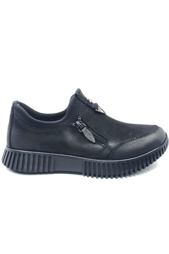 Venüs Rascln Genuine Leather Orthopedic Women's Casual Shoes Black