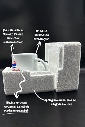 gavebutik EŞREF RÜYA ''Siz Hepiniz Eşref Tek'' Baskılı Hediyelik Seramik Kupa Bardak Makinede Yıkanabilir